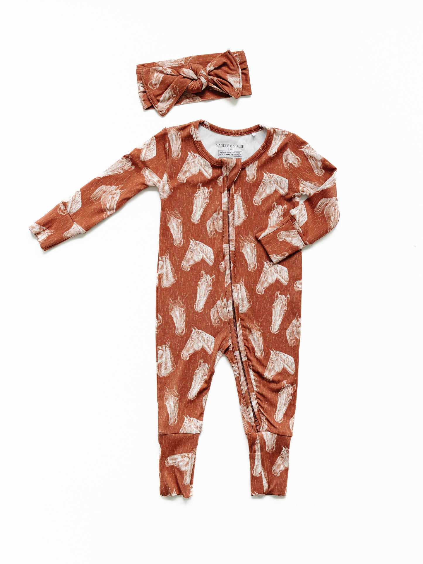 Western Horse Baby Footed Pajamas