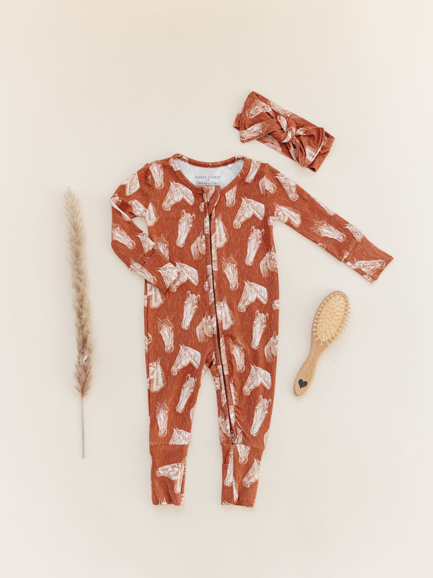 Western Horse Baby Footed Pajamas